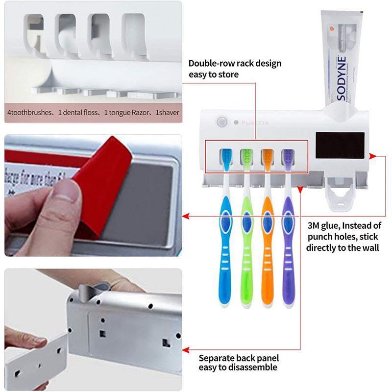 ❄️Summerfresh 50% OFF!✨3-in-1 Smart Toothbrush Station – UV Sanitising, Family Storage & Toothpaste Dispensing