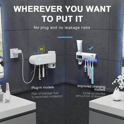 ❄️Summerfresh 50% OFF!✨3-in-1 Smart Toothbrush Station – UV Sanitising, Family Storage & Toothpaste Dispensing