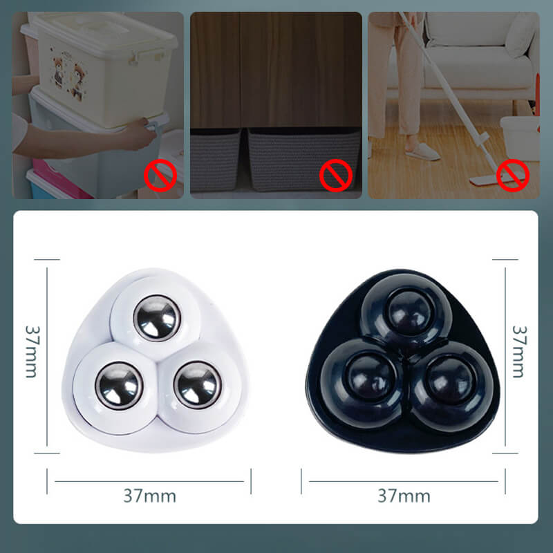 ❄️Summerfresh 50% OFF!🏠Self-Adhesive 360° Mini Ball Casters – No-Drill Stick-On Wheels for Storage Boxes & Bins, 4-Pack