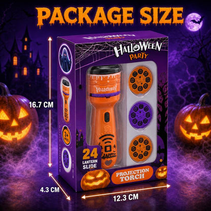 🎄 Kids Christmas Halloween Projection Flashlight Toy – Create Magical Bedtime Stories With 24 Festive Light Slides