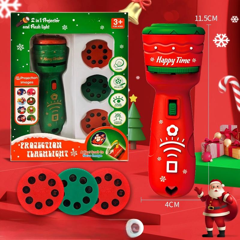 🎄 Kids Christmas Halloween Projection Flashlight Toy – Create Magical Bedtime Stories With 24 Festive Light Slides