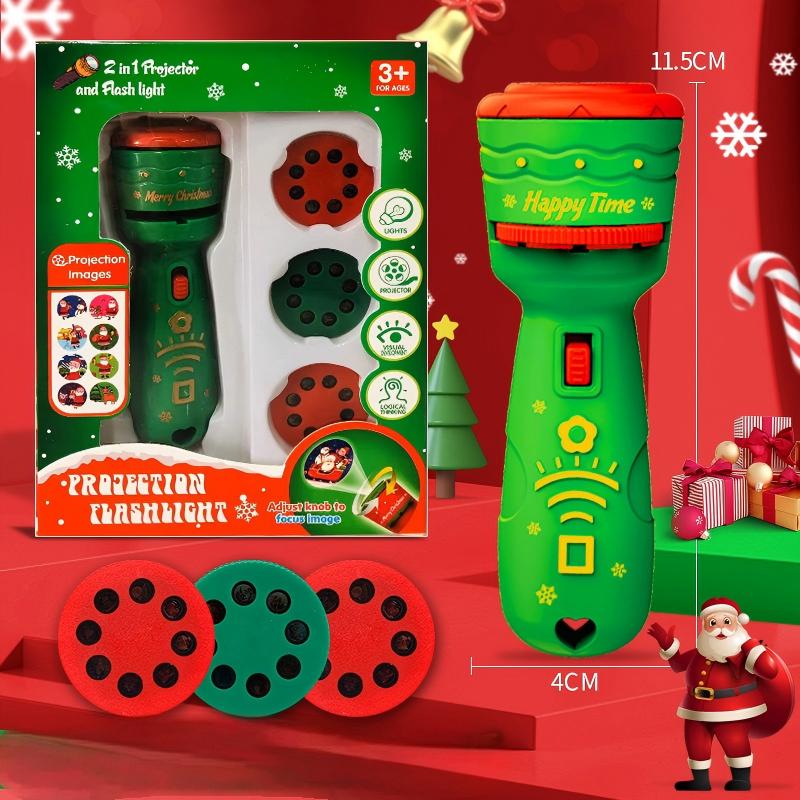 🎄 Kids Christmas Halloween Projection Flashlight Toy – Create Magical Bedtime Stories With 24 Festive Light Slides