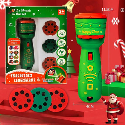 🎄 Kids Christmas Halloween Projection Flashlight Toy – Create Magical Bedtime Stories With 24 Festive Light Slides