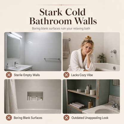 🛁 BUY 2 GET 1 FREE! 🧱 Farmhouse Bathroom Decor Set – 4‑piece, wood cutouts & stylish ✨