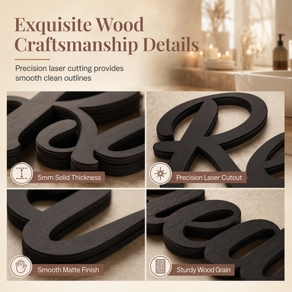 🛁 BUY 2 GET 1 FREE! 🧱 Farmhouse Bathroom Decor Set – 4‑piece, wood cutouts & stylish ✨