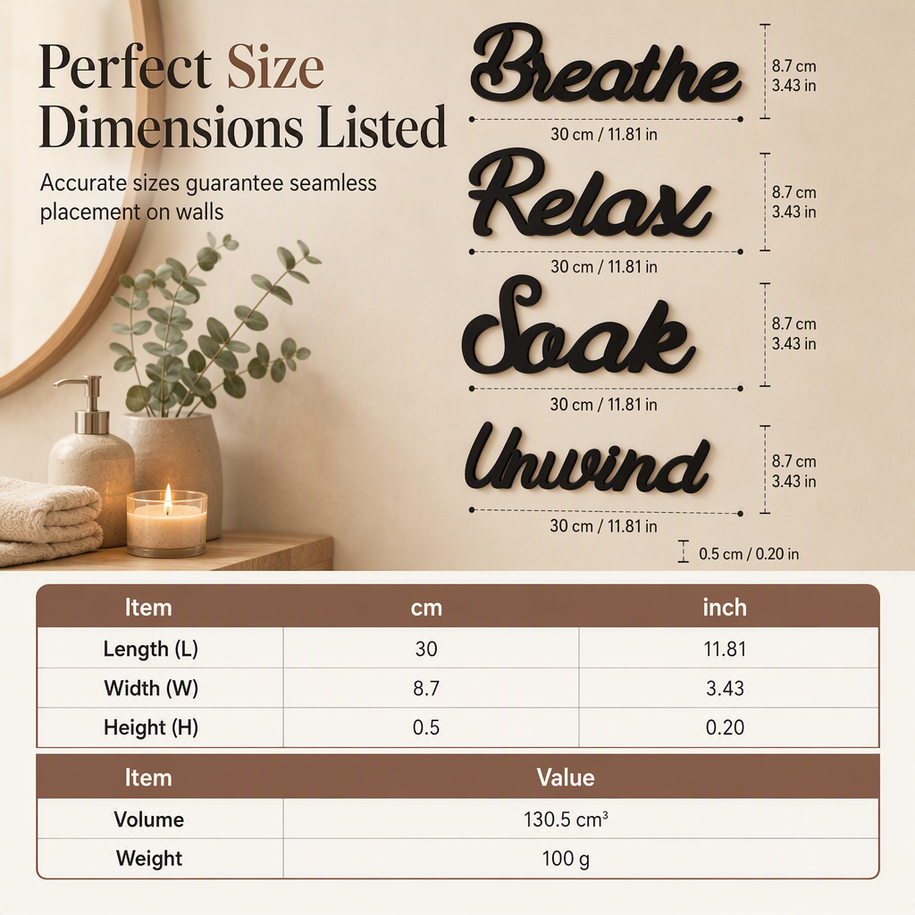 🛁 BUY 2 GET 1 FREE! 🧱 Farmhouse Bathroom Decor Set – 4‑piece, wood cutouts & stylish ✨