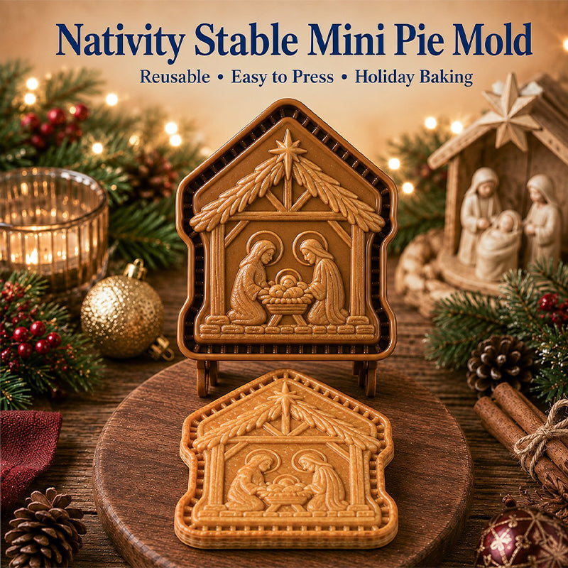 🎁🎄Christmas Sale 50% OFF!🥧 Faith-Inspired Christmas Mini Pie Mold – 3D Holiday Pastry Press for Meaningful Christmas Baking
