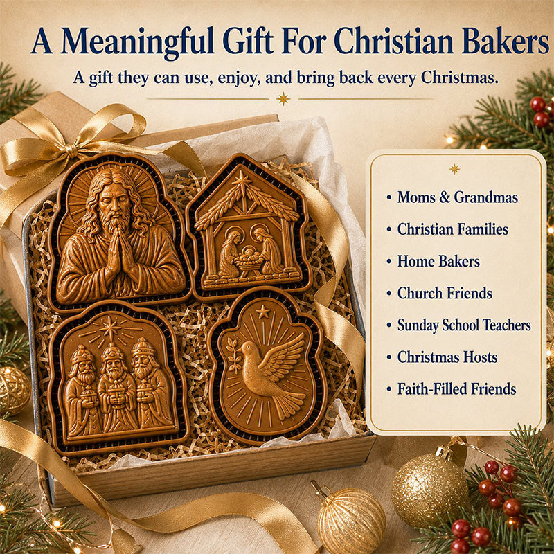 🎁🎄Christmas Sale 50% OFF!🥧 Faith-Inspired Christmas Mini Pie Mold – 3D Holiday Pastry Press for Meaningful Christmas Baking
