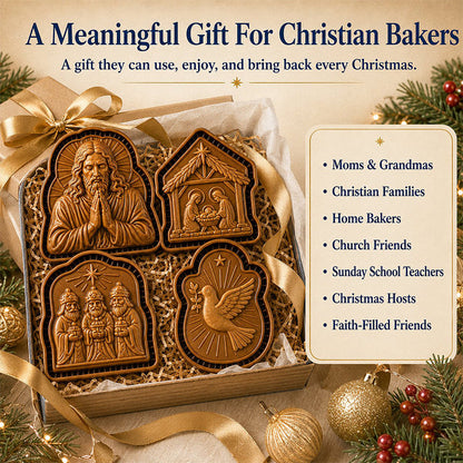 🎁🎄Christmas Sale 50% OFF!🥧 Faith-Inspired Christmas Mini Pie Mold – 3D Holiday Pastry Press for Meaningful Christmas Baking
