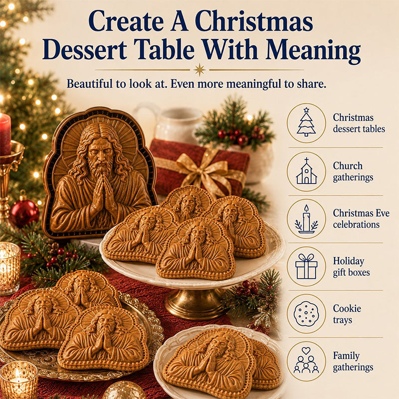 🎁🎄Christmas Sale 50% OFF!🥧 Faith-Inspired Christmas Mini Pie Mold – 3D Holiday Pastry Press for Meaningful Christmas Baking