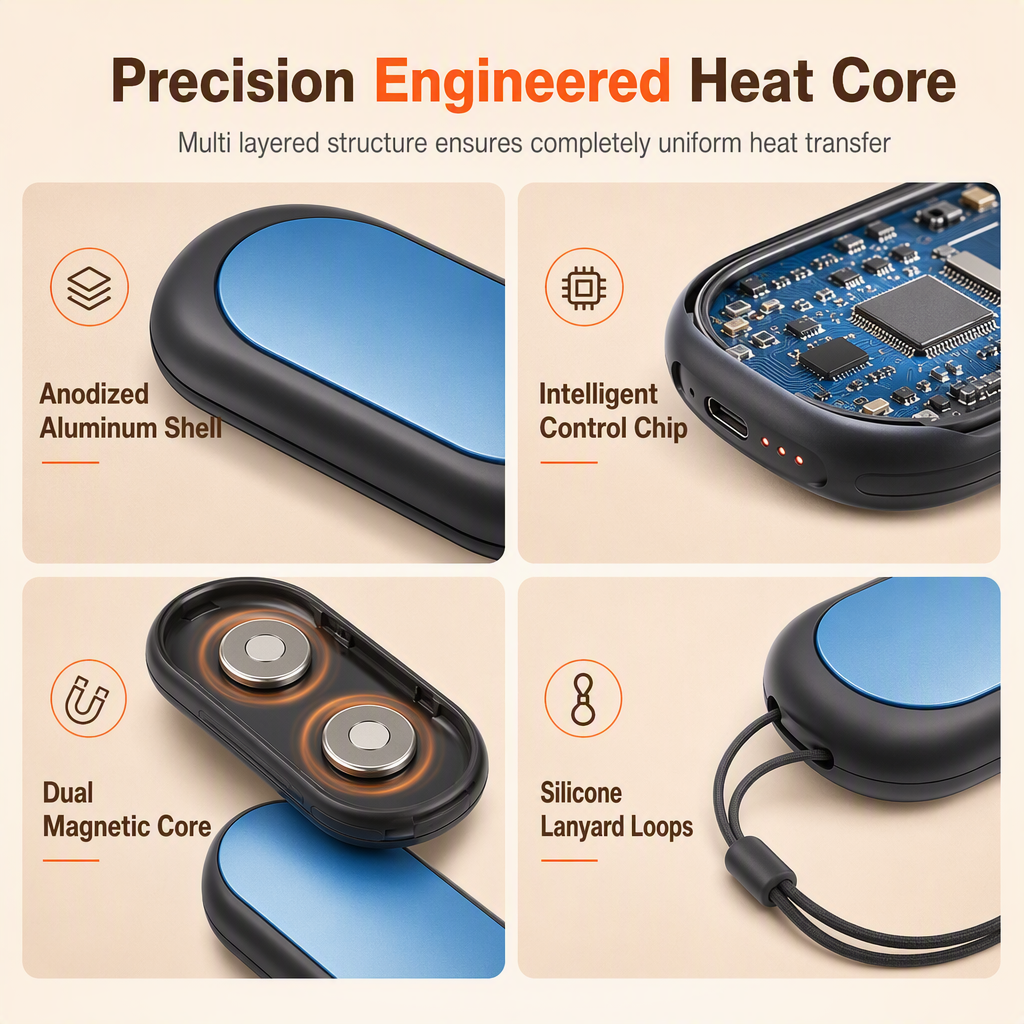 📢📢40% OFF !! ⏰Magnetic Split 2-in-1 Rechargeable Hand Warmer Mini Portable USB Electric Hand Warmer