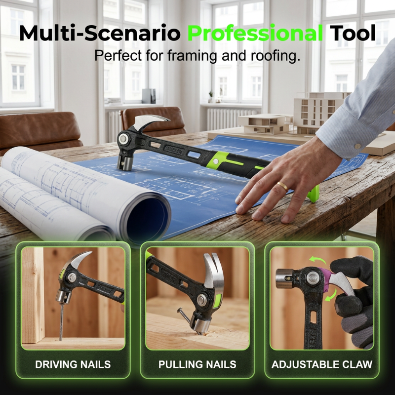 Industrial-Grade Multifunctional Claw Hammer