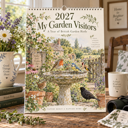 🌿 2027 My Garden Visitors Calendar A Year of British Garden Birds, Cottage Flowers & Brighter Days