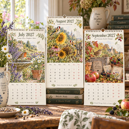 🌿 2027 My Garden Visitors Calendar A Year of British Garden Birds, Cottage Flowers & Brighter Days