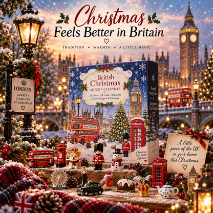 🎄 24 Days of British Christmas – Advent Calendar with 24 Charming Collectible Surprises